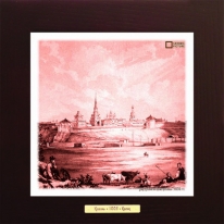 Вид Казани во время разлива (1830 гг.) картина сувенир 28х28 см